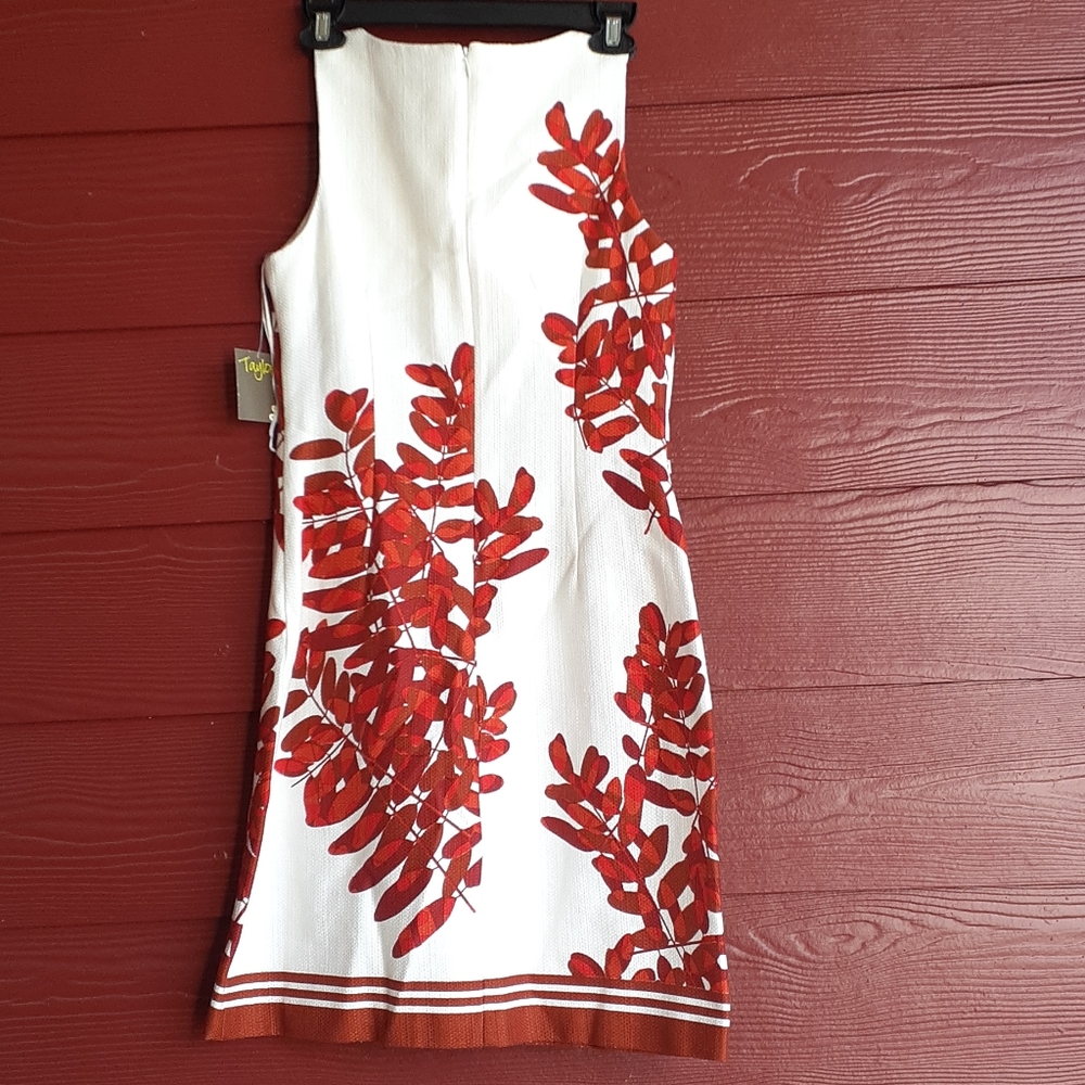 Taylor - 8827M Fern Print Sheath Dress - Picture 5 of 5